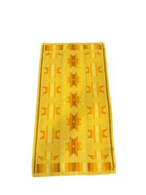 Vintage Cecil Saydah Brazilian Collection Beach Towel Orange Yellow Brown Stars